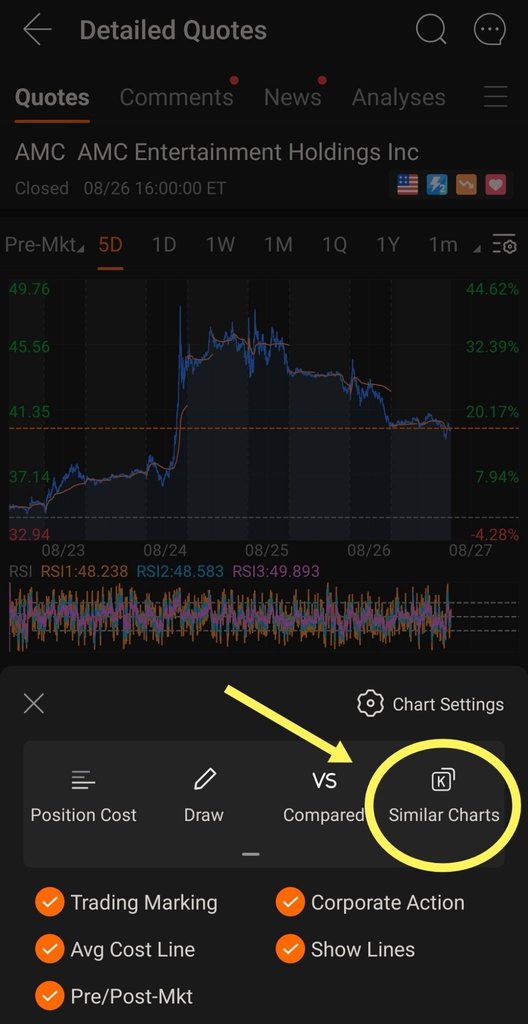 讓我們與最近熱門的 AMC 一起了解 K 線圖。