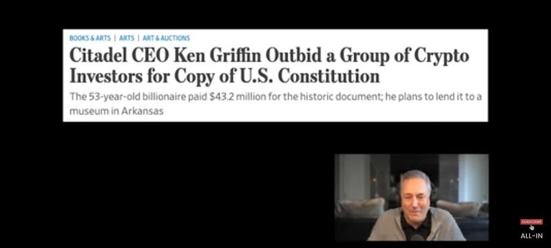 citadel CEO Ken Griffen outbid crypt investors for constitution 😆