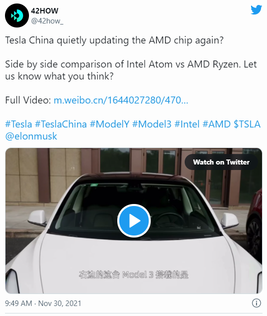 Video Shows Tesla Model Y With AMD Ryzen Processor Brings Infotainment Improvements