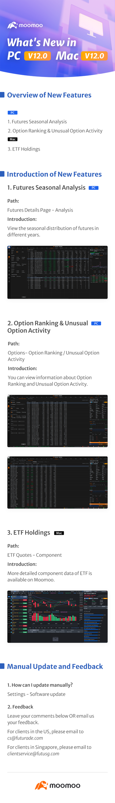 PC v12.0とMac v12.0で利用可能なOptionとETF関連の更新があります。