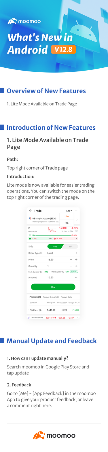 What's New: Lite Mode of Trade Page Available in Android v12.8