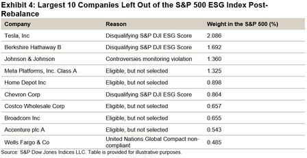 The Largest 10 Constituents of the S&P 500 ESG Index