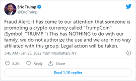 Do you know the relationship between Trump and "TrumpCoin"?  