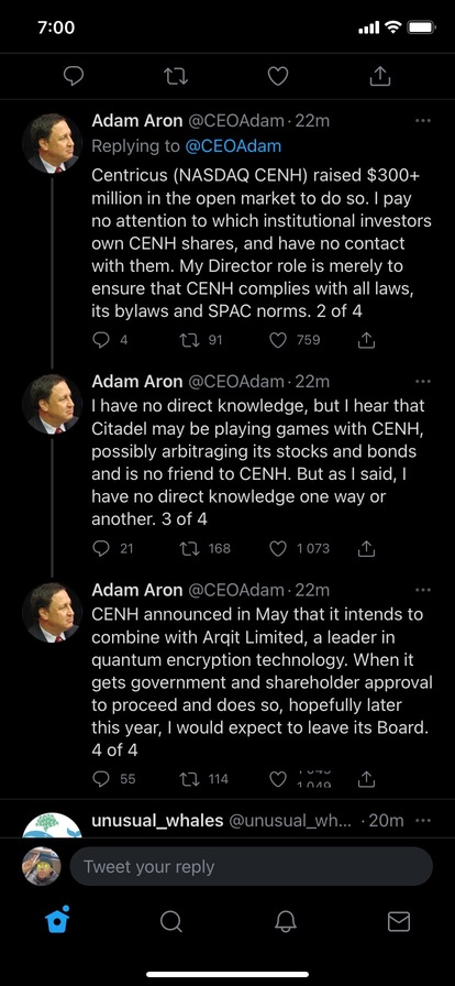 Adam Aron confirming that Citadel and other HFs spreading FUDs.