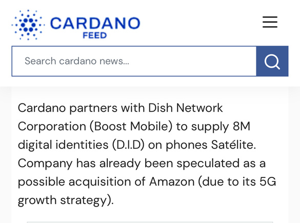 ディッシュネットワークとの Cardano パートナーシップが発表されました-強気