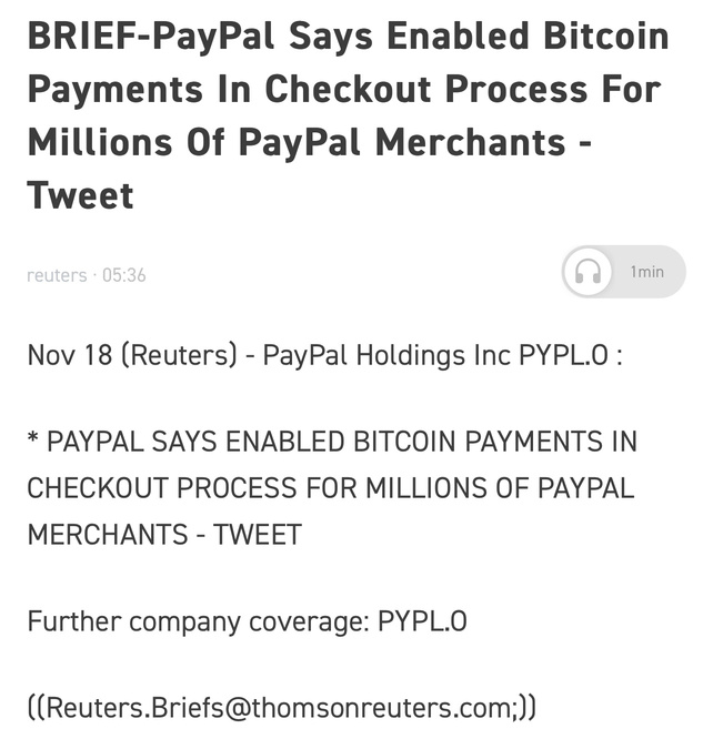 PayPal breaking news!