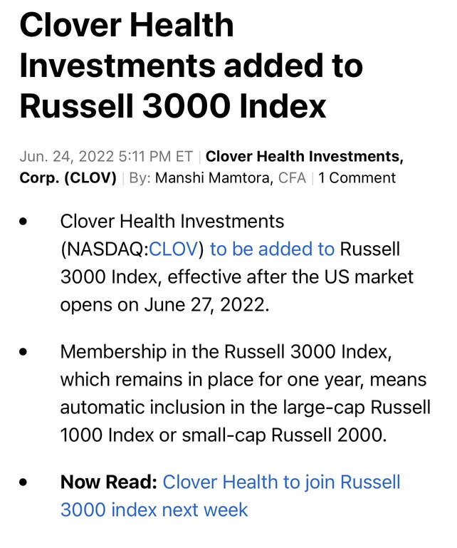 Clover added to russel